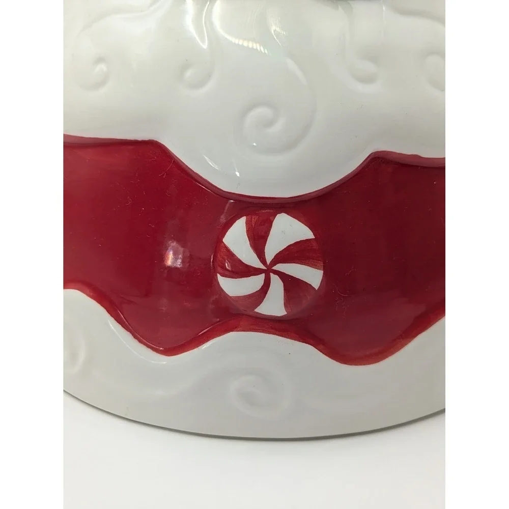 Johanna‎ Parker Magenta Carnival Cottage Santa Claus Canister Cookie Jar Ceramic